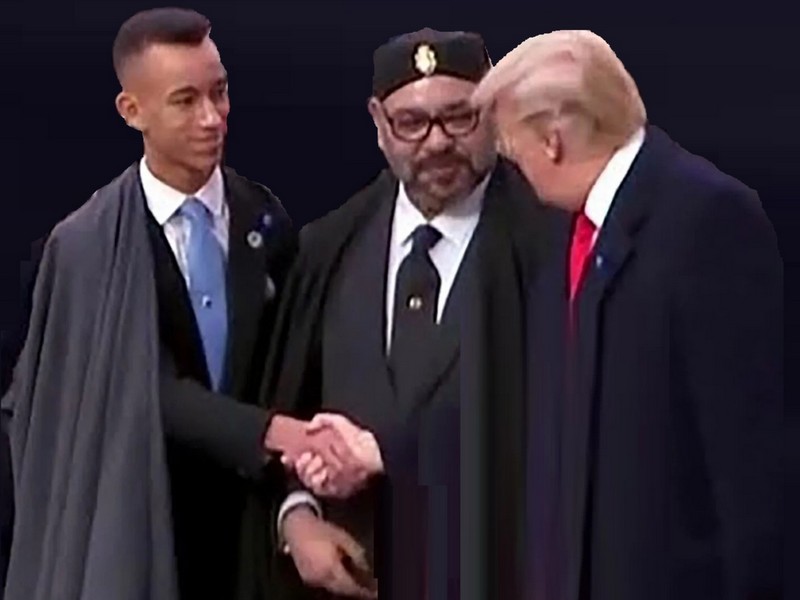 Kronprimz Mly al-Hassan, König Mohammed VI. und Donald Trump Kronprimz Mly al-Hassan, König Mohammed VI. und Donald Trump