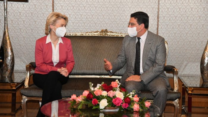 Ursula von der Leyen besucht Marokko, Foro: Ursula von der Leyen und Nasser Bourita von barlamane.com
