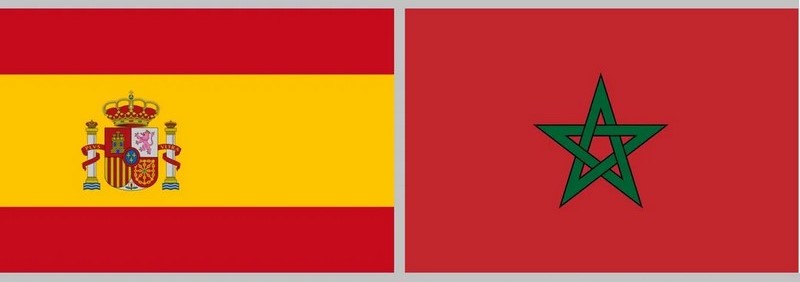 Flaggen Spanien Marokko