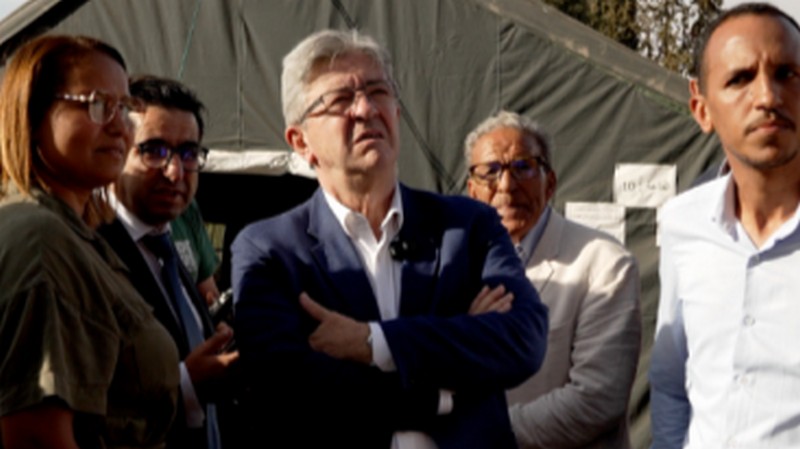 Jean Luc Melenchon, Gründer der Bewegung France Insoumise, in Marokko, Foto barlamantoday.com