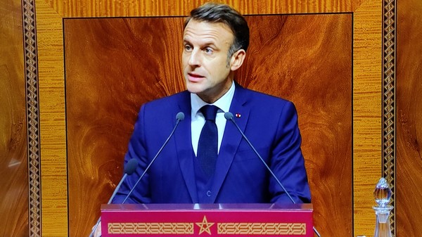 Emamanuel Macrom im marokkanischen Parlament, Foto: al-aoula