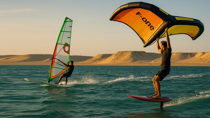 Dakhla Surfcamp. Foto mit Hilfe von ChatGPT erstellt