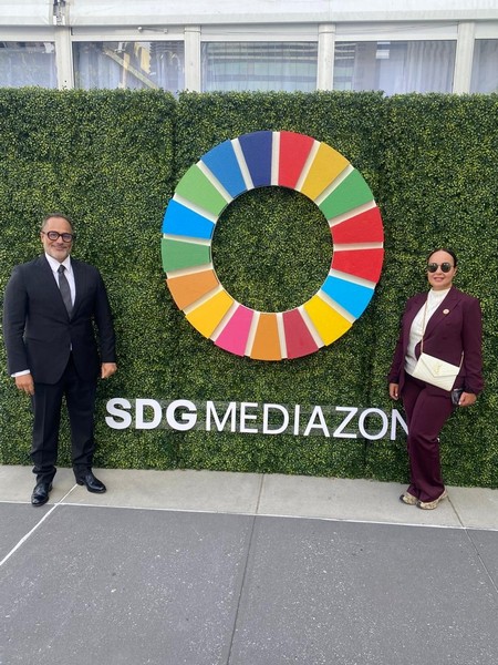 Abdelhak Najib und Dr. Imane Kandili in NY bei der SDG Mediazone
