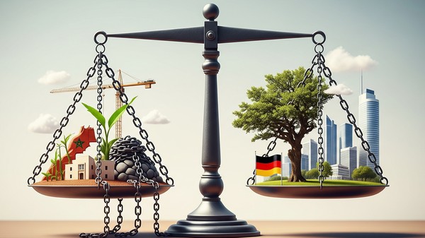 Marokkos und Deutschland Aussenpositionen. Fiktives Bild mit Hilfe von Gemini erstellt