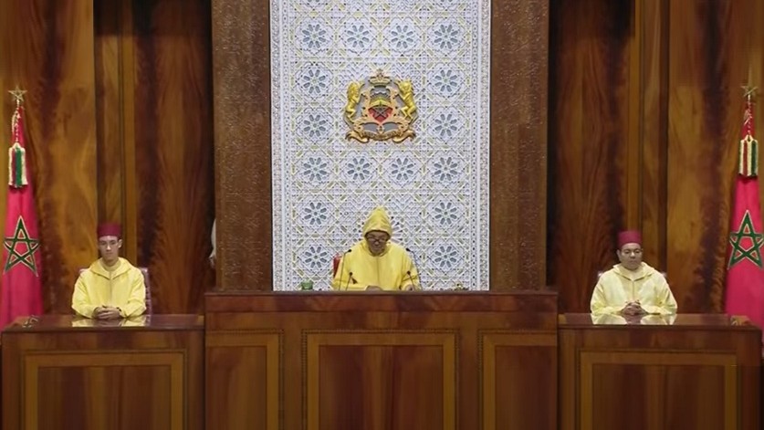 Seine Majestät König Mohammed VI., Kronprinz Mly Alhassan und Prinz Mly Rachid Seine Majestät König Mohammed VI., Kronprinz Mly Alhassan und Prinz Mly Rachid