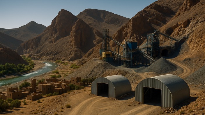 Fiktives Bild von Tafilalet mit Zugang zu Minen. Bild mit Hilfe von ChatGPT erstellt