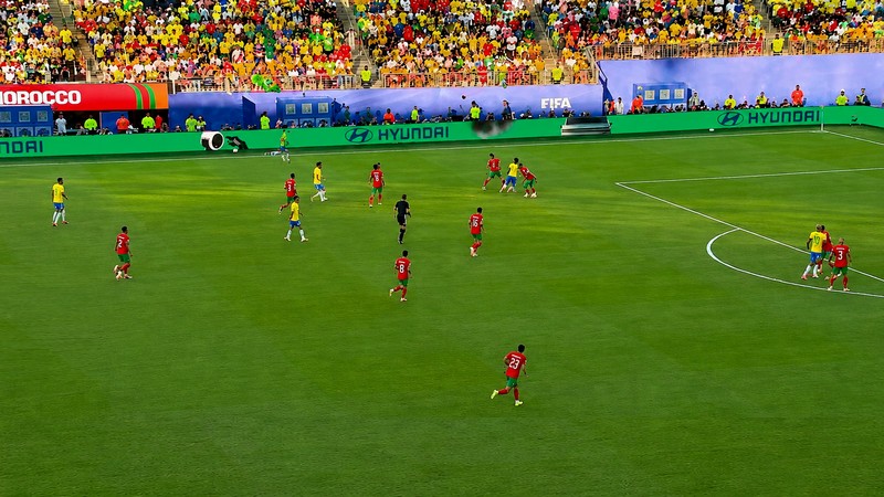 WM Spiel Brasilien Marokko. Foto mit Hilfe von ChatGPT optimiert
