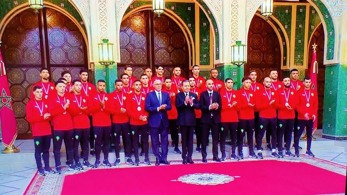 Empfang der nationalmannschaft durch Pring Mly Rachid, Foto Al Oula