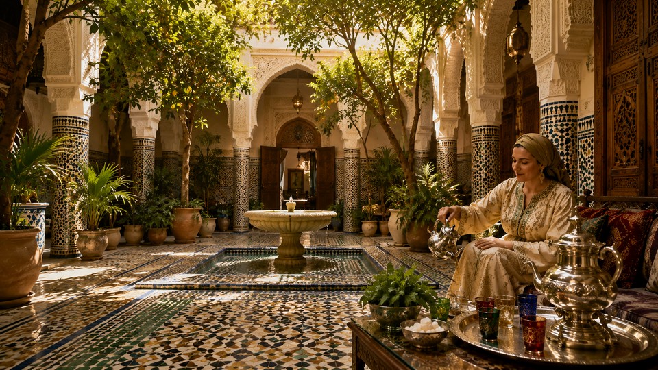 Ein typischer Riad mitten in der der Medina von Fes